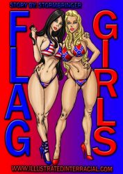 Illustrated interracial- Flag Girls-cover