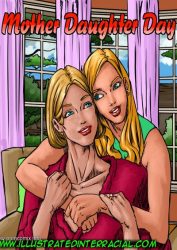 illustrated interracial- Mother Daughter Day- xyz